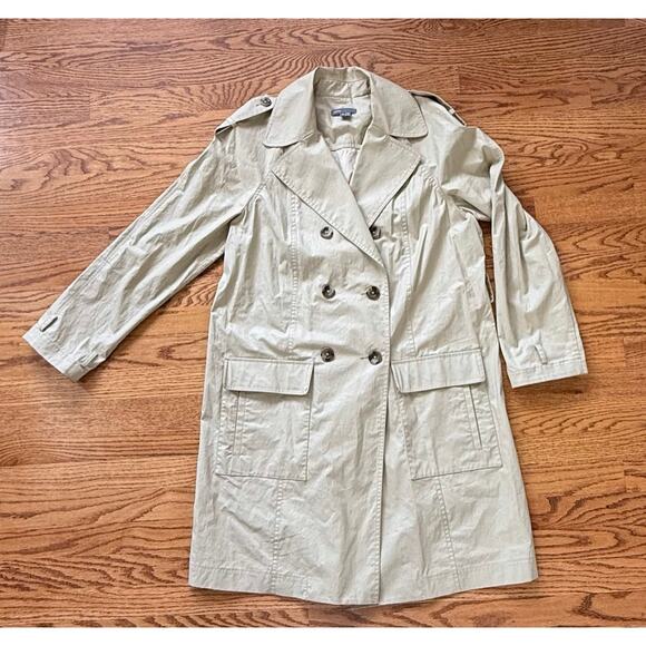 Vince Tan Water Repellent Trench Coat Sz M Old Money Classic Heritage MSRP $495 - Picture 2 of 10